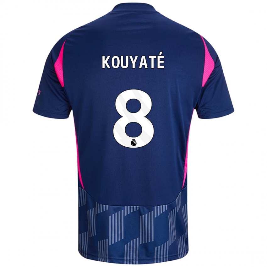 Niño Camiseta Cheikhou Kouyaté #8 Azul Real Rosa 2ª Equipación 2024/25 La Camisa