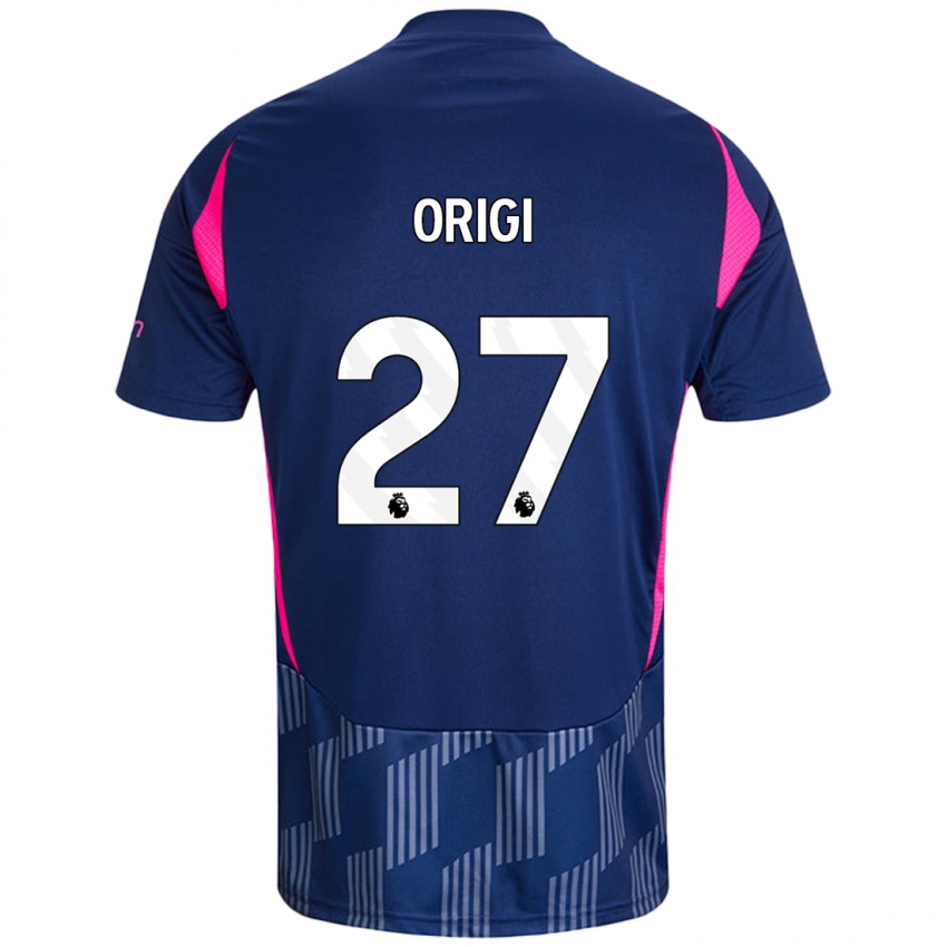 Niño Camiseta Divock Origi #27 Azul Real Rosa 2ª Equipación 2024/25 La Camisa