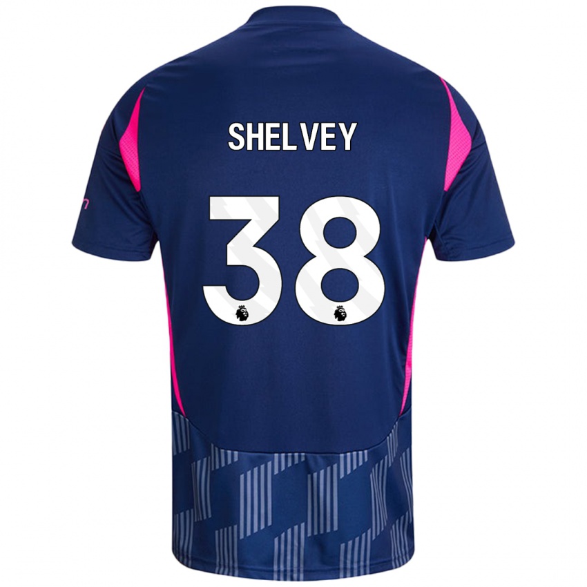 Niño Camiseta George Shelvey #38 Azul Real Rosa 2ª Equipación 2024/25 La Camisa