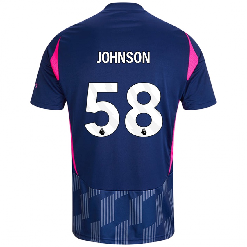 Niño Camiseta Pharrell Johnson #58 Azul Real Rosa 2ª Equipación 2024/25 La Camisa