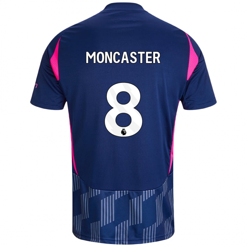 Niño Camiseta Mai Moncaster #8 Azul Real Rosa 2ª Equipación 2024/25 La Camisa