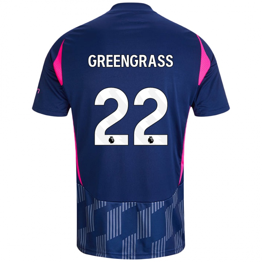 Niño Camiseta Charlotte Greengrass #22 Azul Real Rosa 2ª Equipación 2024/25 La Camisa