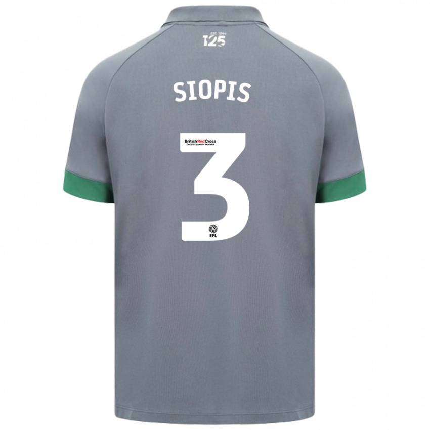 Niño Camiseta Manolis Siopis #3 Gris Oscuro 2ª Equipación 2024/25 La Camisa