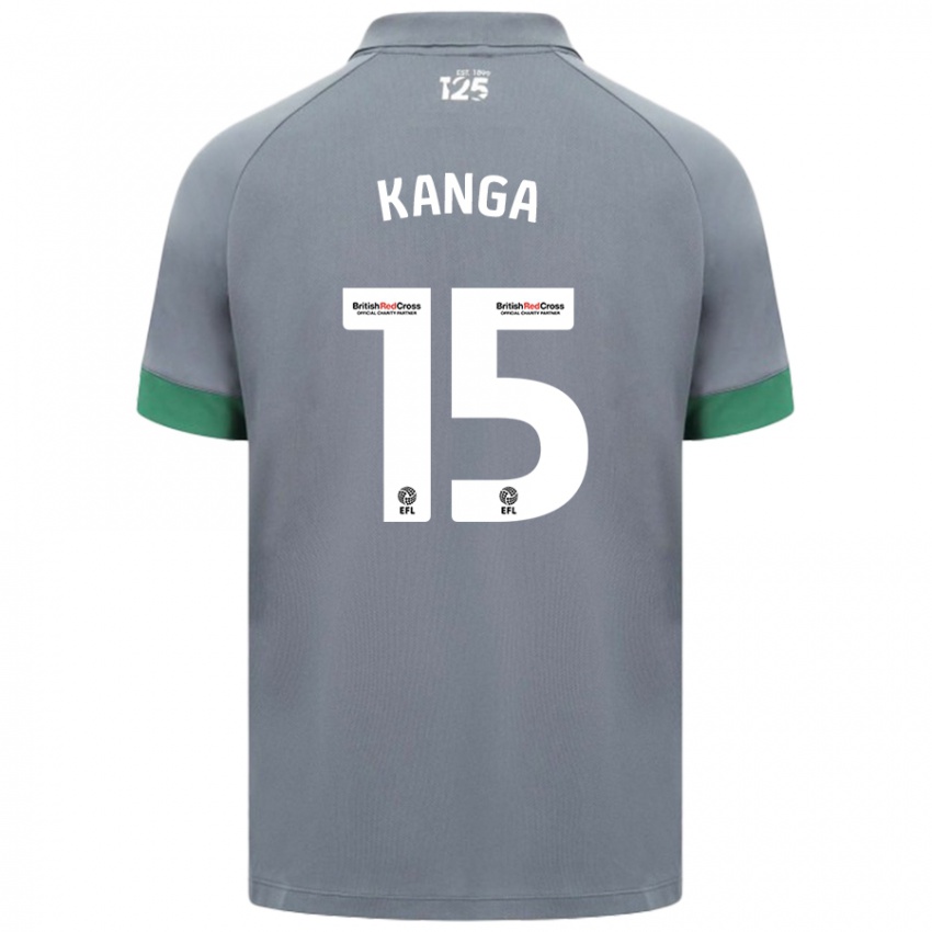 Niño Camiseta Wilfried Kanga #15 Gris Oscuro 2ª Equipación 2024/25 La Camisa