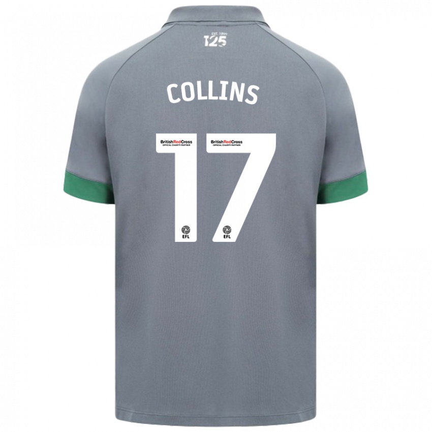 Niño Camiseta Jamilu Collins #17 Gris Oscuro 2ª Equipación 2024/25 La Camisa