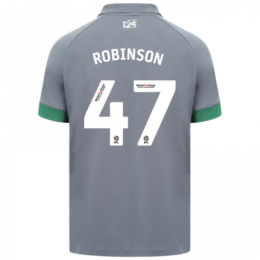 Niño Camiseta Callum Robinson #47 Gris Oscuro 2ª Equipación 2024/25 La Camisa