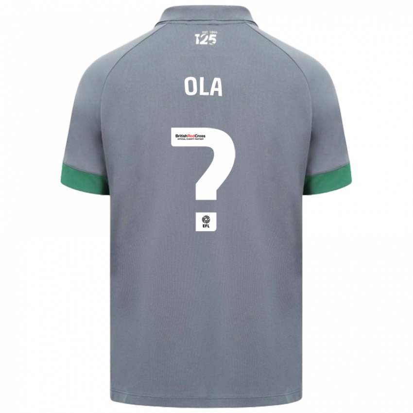 Niño Camiseta Daniel Ola #0 Gris Oscuro 2ª Equipación 2024/25 La Camisa