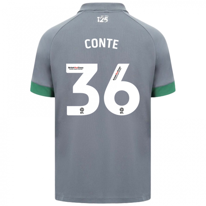 Niño Camiseta Raheem Conte #36 Gris Oscuro 2ª Equipación 2024/25 La Camisa