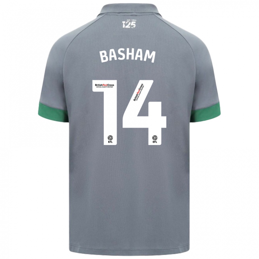 Niño Camiseta Olivia Basham #14 Gris Oscuro 2ª Equipación 2024/25 La Camisa