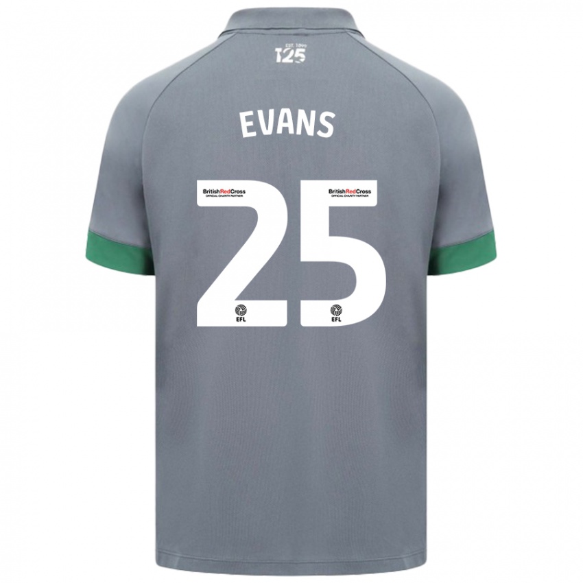 Niño Camiseta Kieron Evans #25 Gris Oscuro 2ª Equipación 2024/25 La Camisa