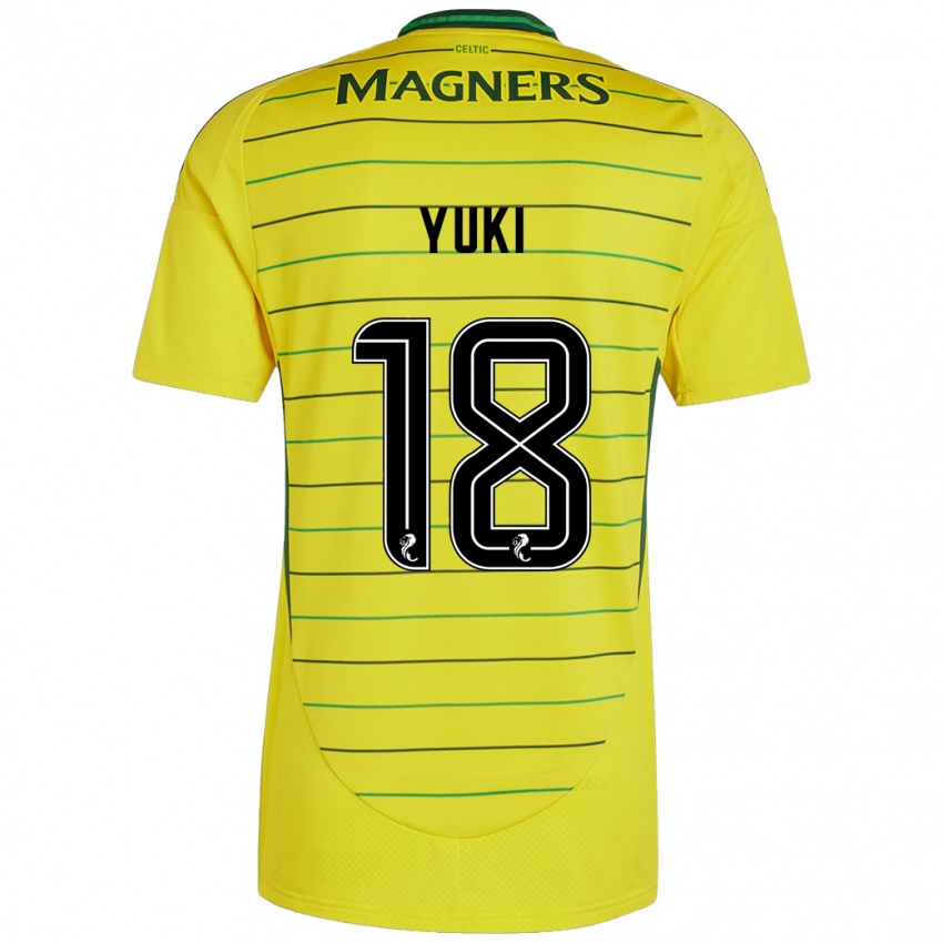 Niño Camiseta Yuki Kobayashi #18 Amarillo 2ª Equipación 2024/25 La Camisa