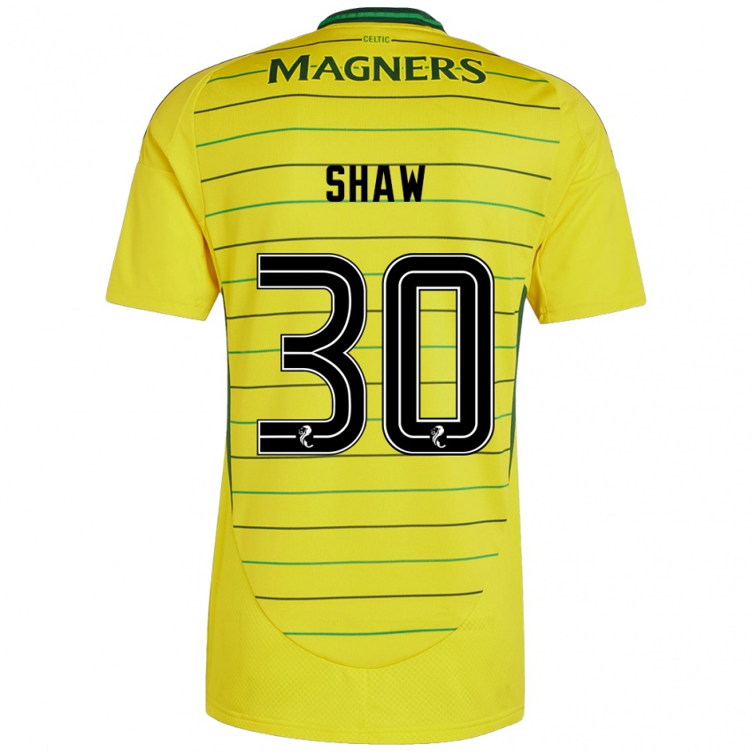 Niño Camiseta Liam Shaw #30 Amarillo 2ª Equipación 2024/25 La Camisa