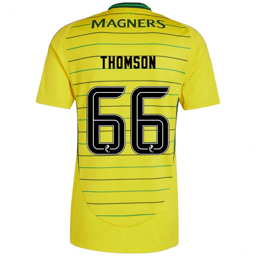 Niño Camiseta Corey Thomson #66 Amarillo 2ª Equipación 2024/25 La Camisa