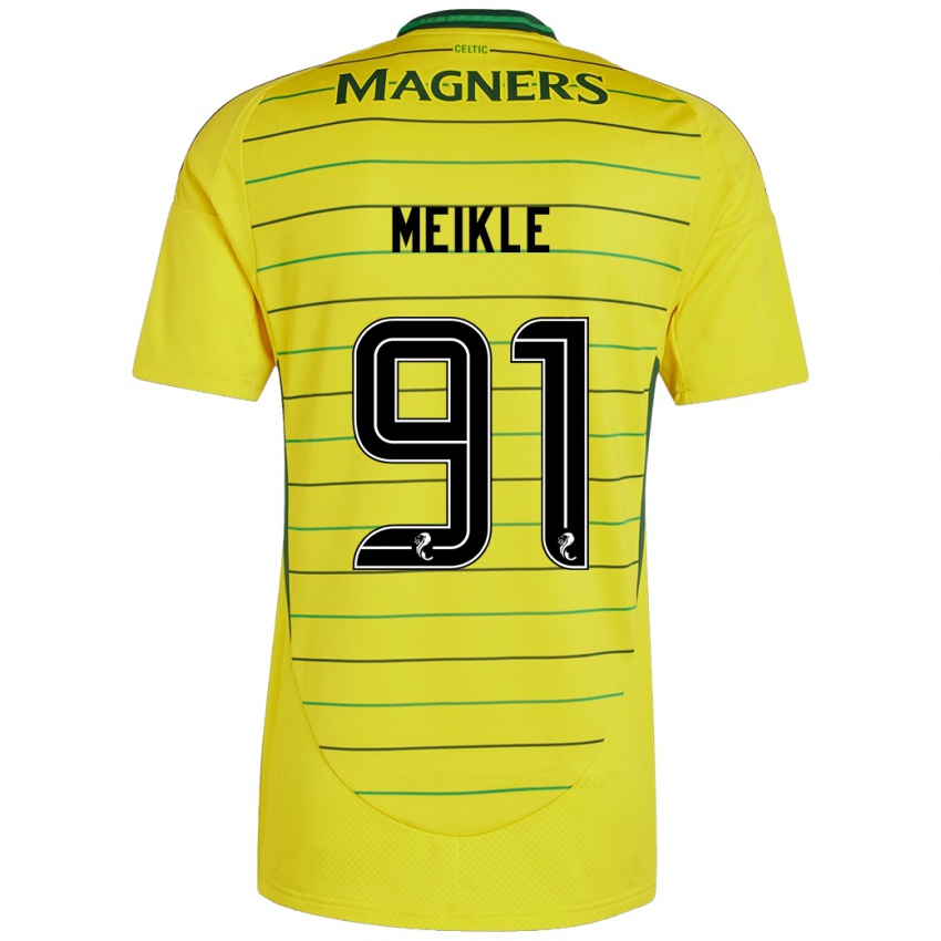 Niño Camiseta Jamie Meikle #91 Amarillo 2ª Equipación 2024/25 La Camisa