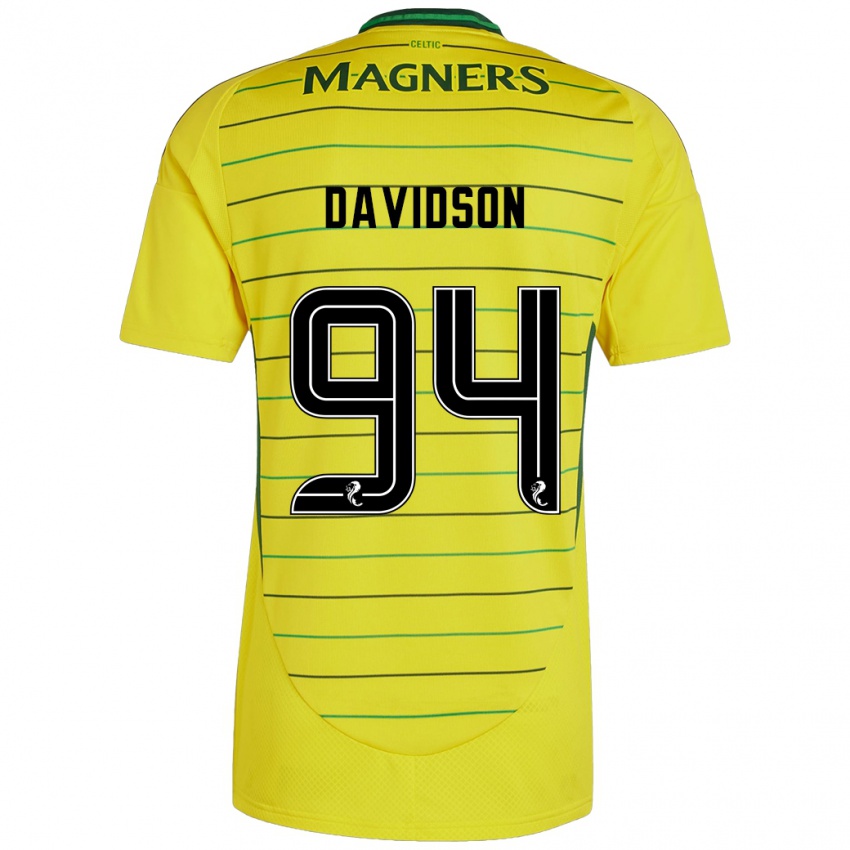 Niño Camiseta Bruno Davidson #94 Amarillo 2ª Equipación 2024/25 La Camisa