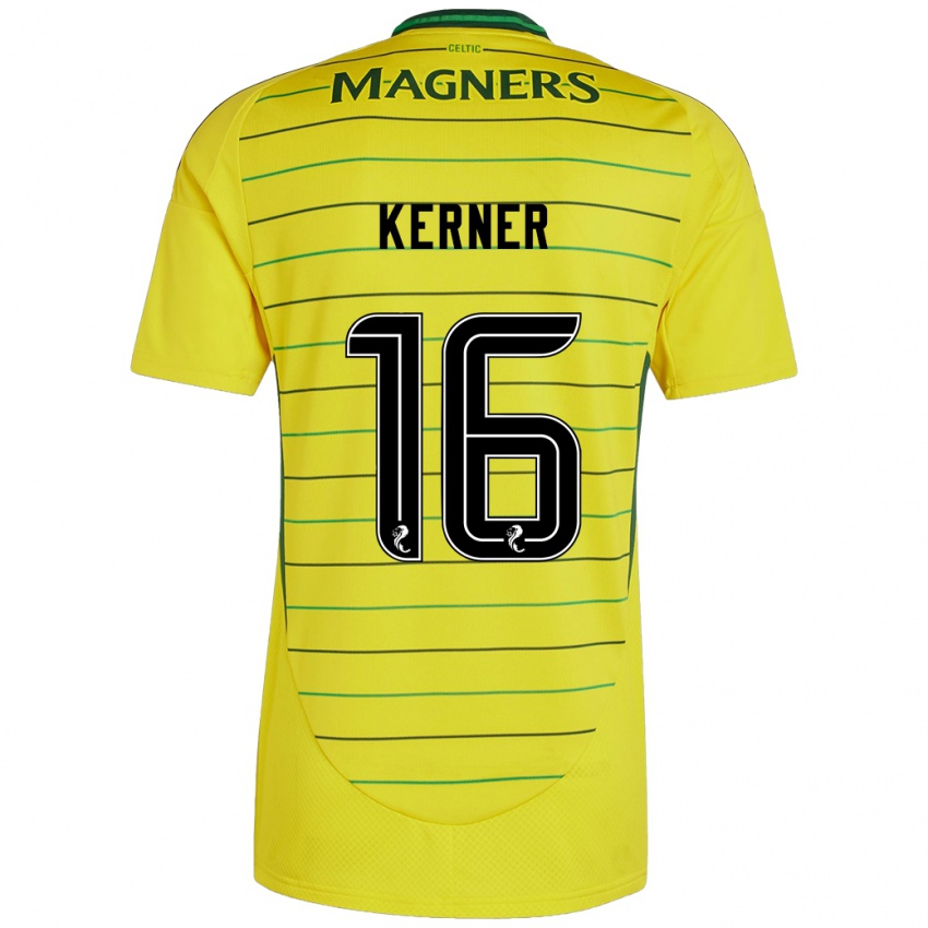 Niño Camiseta Hana Kerner #16 Amarillo 2ª Equipación 2024/25 La Camisa