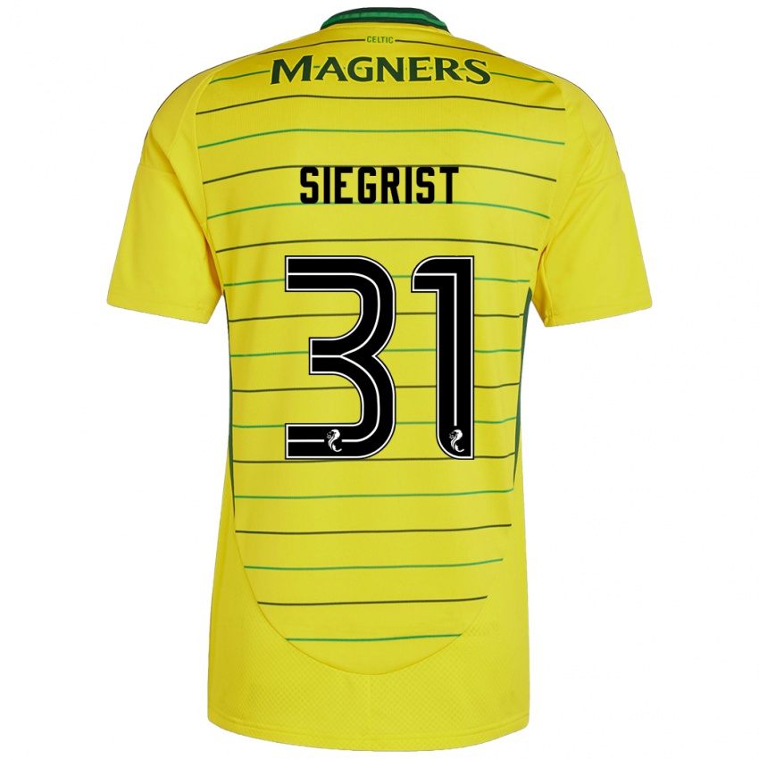 Niño Camiseta Benjamin Siegrist #31 Amarillo 2ª Equipación 2024/25 La Camisa