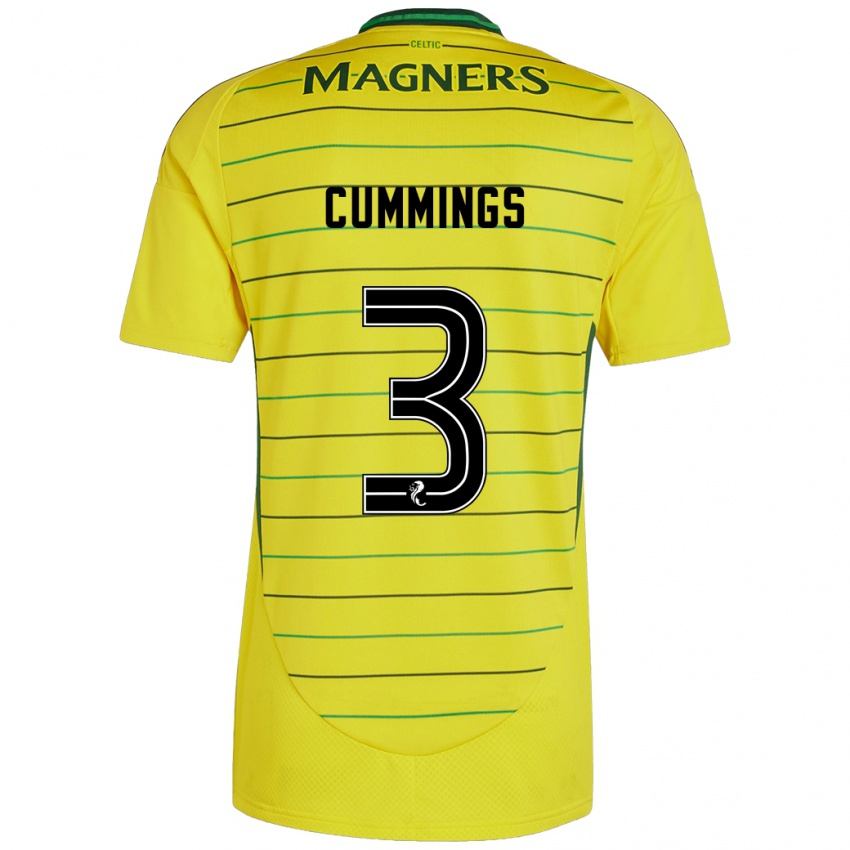 Niño Camiseta Sydney Cummings #3 Amarillo 2ª Equipación 2024/25 La Camisa