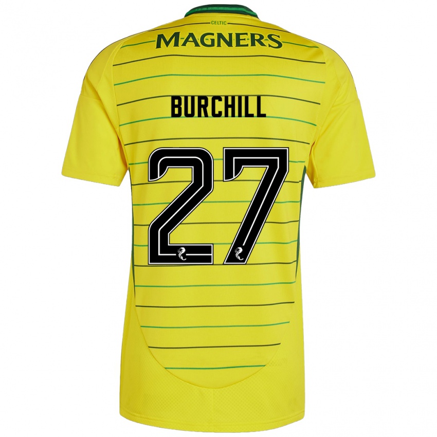 Niño Camiseta Tiree Burchill #27 Amarillo 2ª Equipación 2024/25 La Camisa