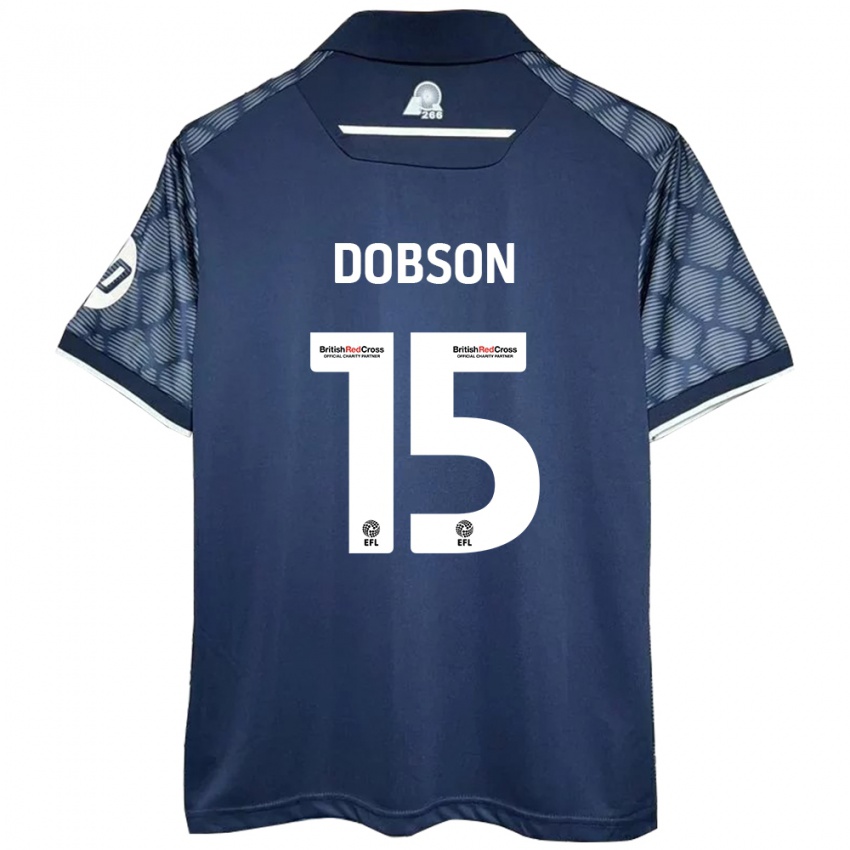 Niño Camiseta George Dobson #15 Negro 2ª Equipación 2024/25 La Camisa