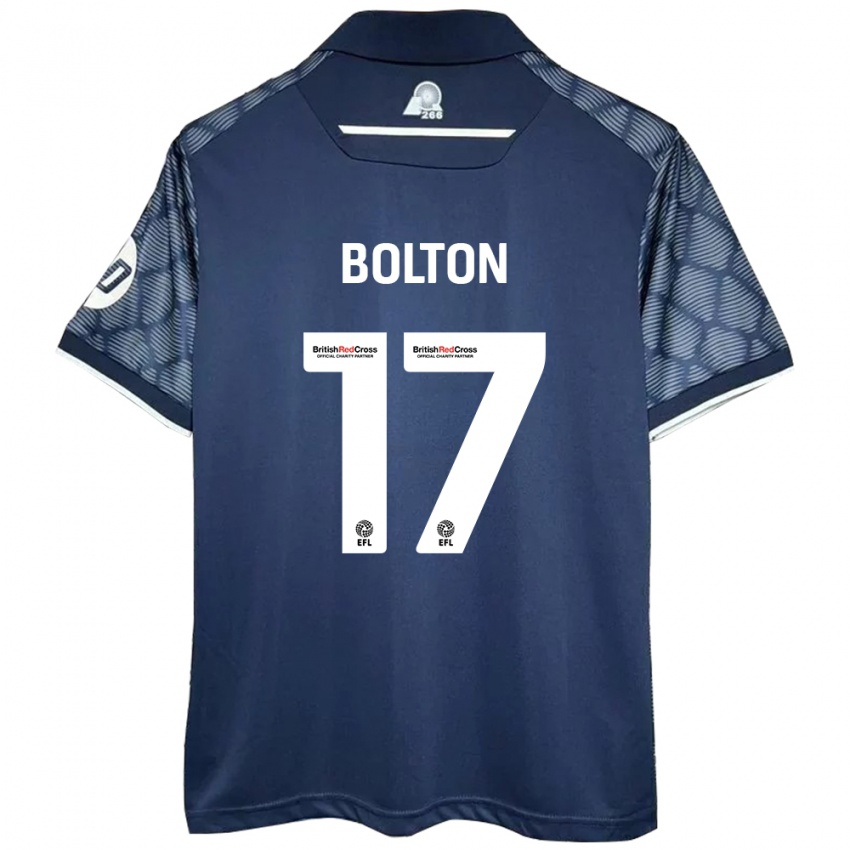 Niño Camiseta Luke Bolton #17 Negro 2ª Equipación 2024/25 La Camisa