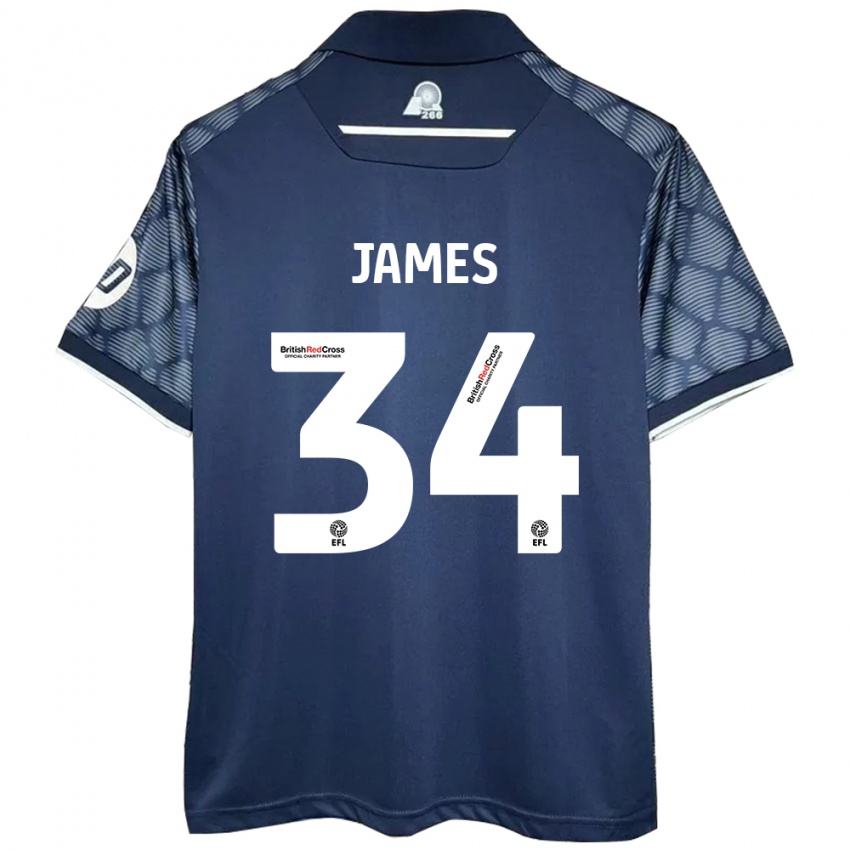 Niño Camiseta Aaron James #34 Negro 2ª Equipación 2024/25 La Camisa