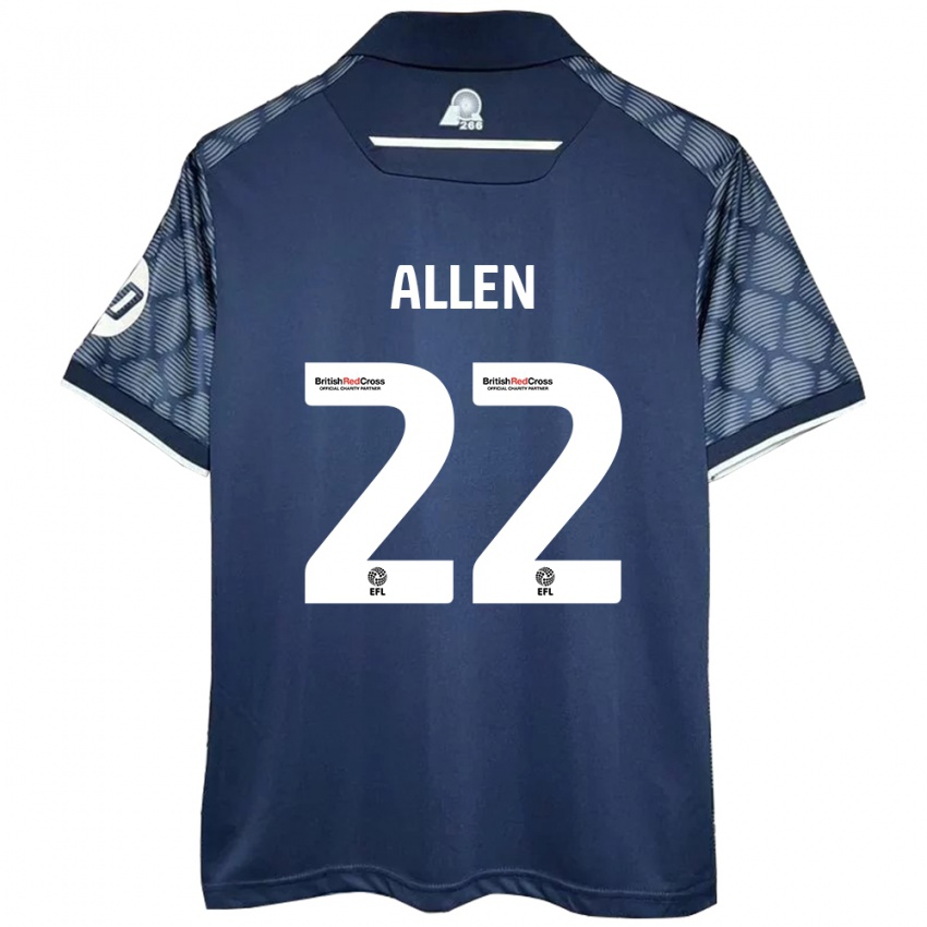 Niño Camiseta Keren Allen #22 Negro 2ª Equipación 2024/25 La Camisa