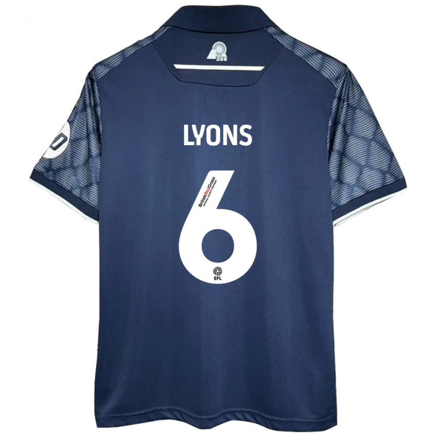 Niño Camiseta Lauryn Lyons #6 Negro 2ª Equipación 2024/25 La Camisa