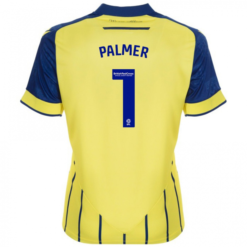 Niño Camiseta Alex Palmer #1 Amarillo Azul 2ª Equipación 2024/25 La Camisa