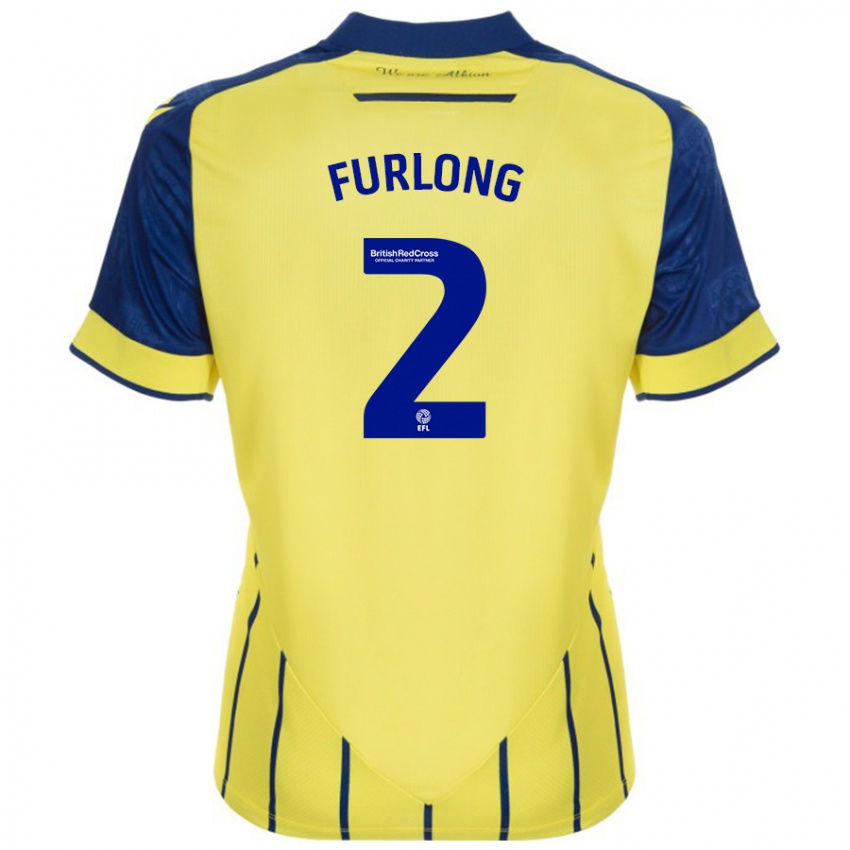 Niño Camiseta Darnell Furlong #2 Amarillo Azul 2ª Equipación 2024/25 La Camisa