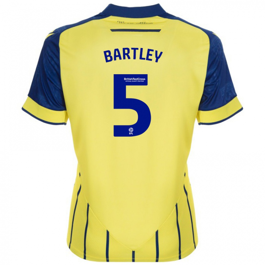 Niño Camiseta Kyle Bartley #5 Amarillo Azul 2ª Equipación 2024/25 La Camisa