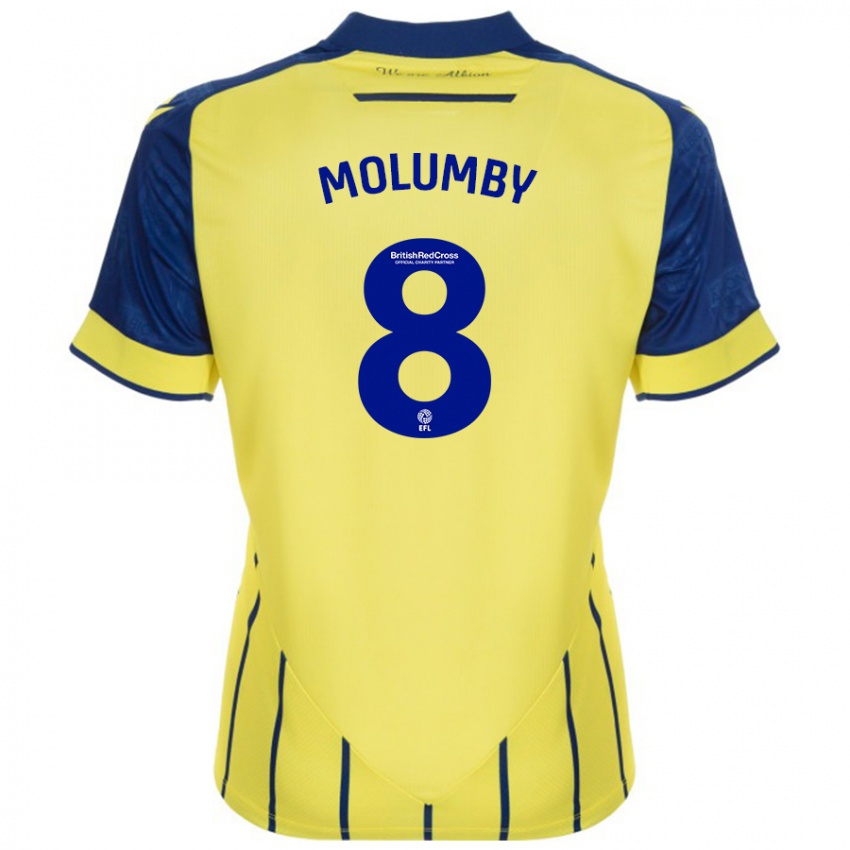 Niño Camiseta Jayson Molumby #8 Amarillo Azul 2ª Equipación 2024/25 La Camisa