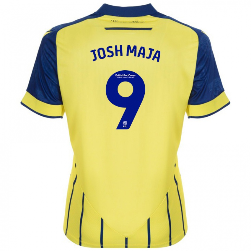 Niño Camiseta Josh Maja #9 Amarillo Azul 2ª Equipación 2024/25 La Camisa