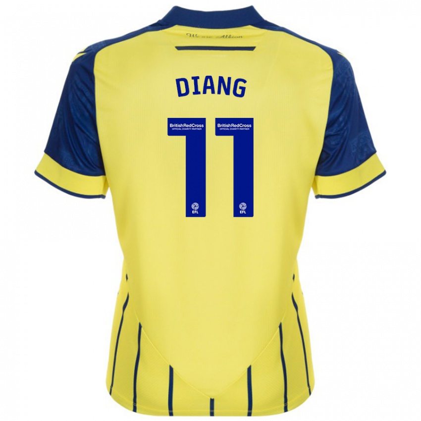 Niño Camiseta Grady Diangana #11 Amarillo Azul 2ª Equipación 2024/25 La Camisa