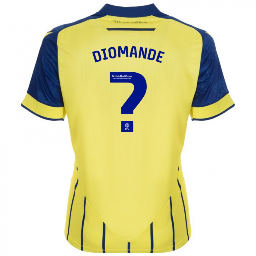 Niño Camiseta Muhamed Diomande #0 Amarillo Azul 2ª Equipación 2024/25 La Camisa