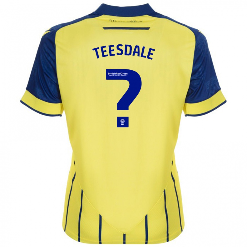 Niño Camiseta Finn Teesdale #0 Amarillo Azul 2ª Equipación 2024/25 La Camisa