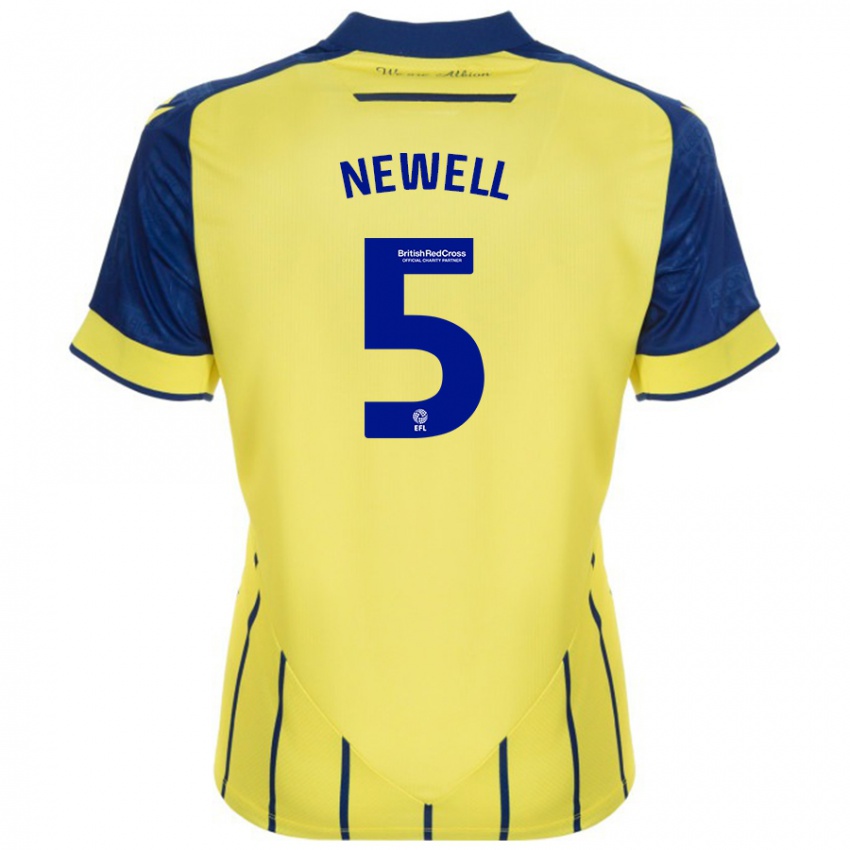 Niño Camiseta Lucy Newell #5 Amarillo Azul 2ª Equipación 2024/25 La Camisa