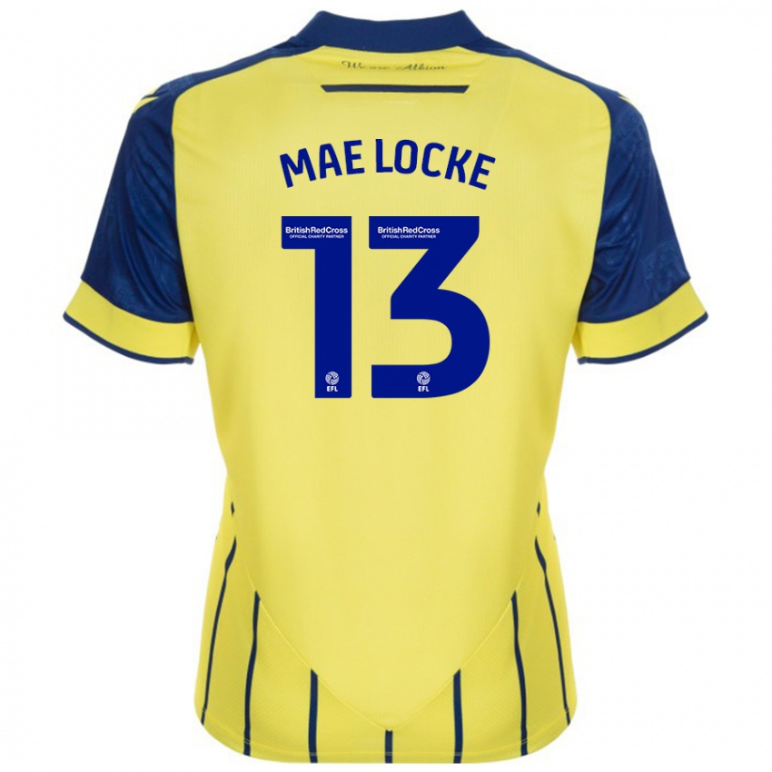 Niño Camiseta Ellie Mae Locke #13 Amarillo Azul 2ª Equipación 2024/25 La Camisa