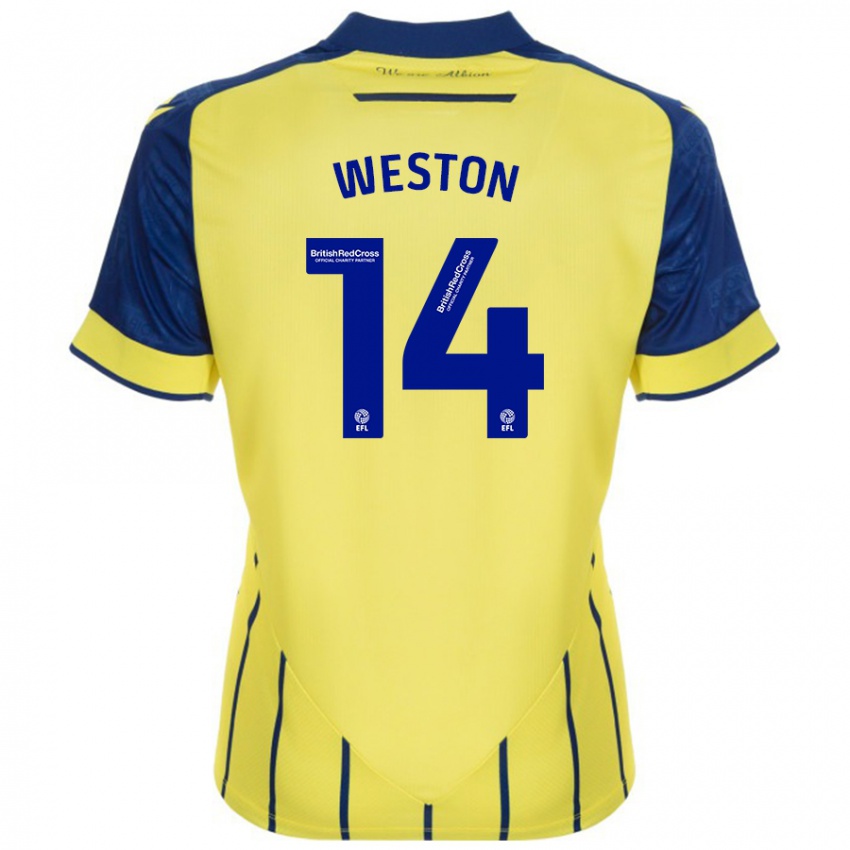 Niño Camiseta Steph Weston #14 Amarillo Azul 2ª Equipación 2024/25 La Camisa