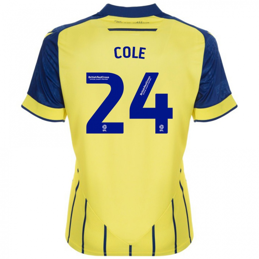 Niño Camiseta Delphi Cole #24 Amarillo Azul 2ª Equipación 2024/25 La Camisa