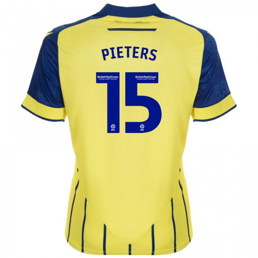 Niño Camiseta Erik Pieters #15 Amarillo Azul 2ª Equipación 2024/25 La Camisa