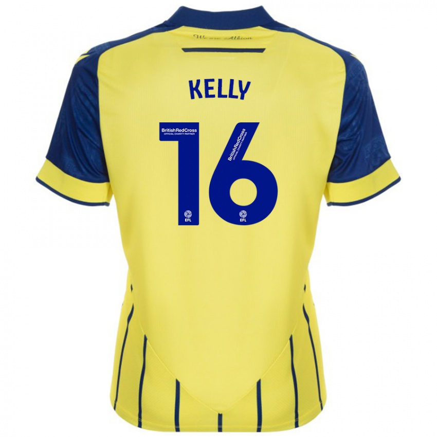 Niño Camiseta Martin Kelly #16 Amarillo Azul 2ª Equipación 2024/25 La Camisa