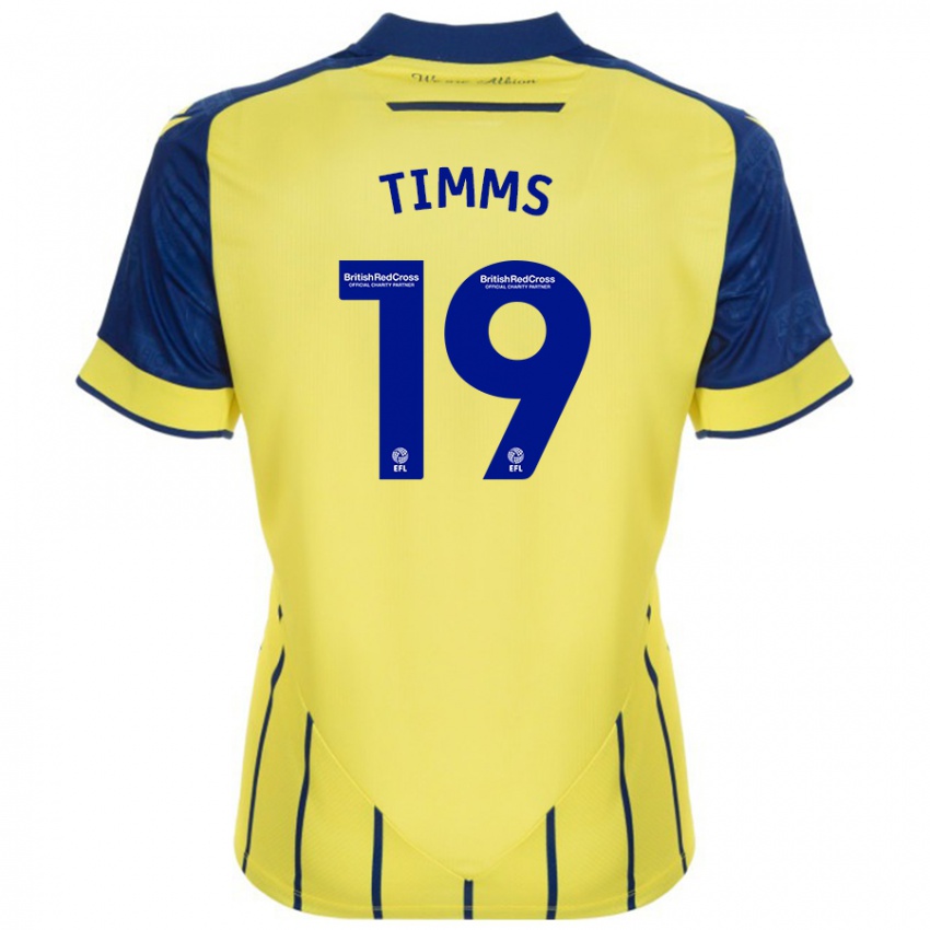 Niño Camiseta Maria Timms #19 Amarillo Azul 2ª Equipación 2024/25 La Camisa