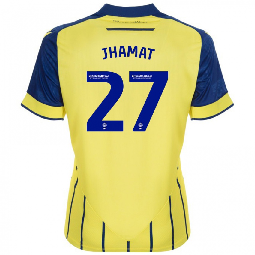 Niño Camiseta Simran Jhamat #27 Amarillo Azul 2ª Equipación 2024/25 La Camisa