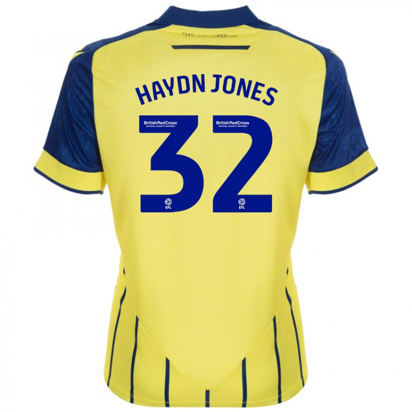 Niño Camiseta Mackenzie Haydn-Jones #32 Amarillo Azul 2ª Equipación 2024/25 La Camisa