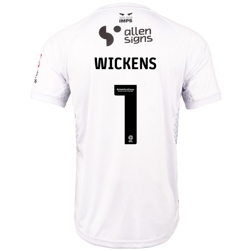 Niño Camiseta George Wickens #1 Rojo Blanco 2ª Equipación 2024/25 La Camisa