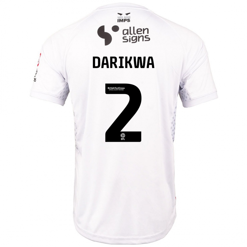 Niño Camiseta Tendayi Darikwa #2 Rojo Blanco 2ª Equipación 2024/25 La Camisa