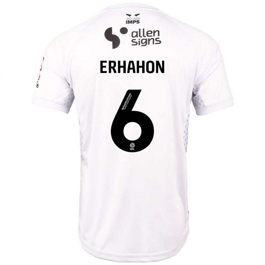 Niño Camiseta Ethan Erhahon #6 Rojo Blanco 2ª Equipación 2024/25 La Camisa