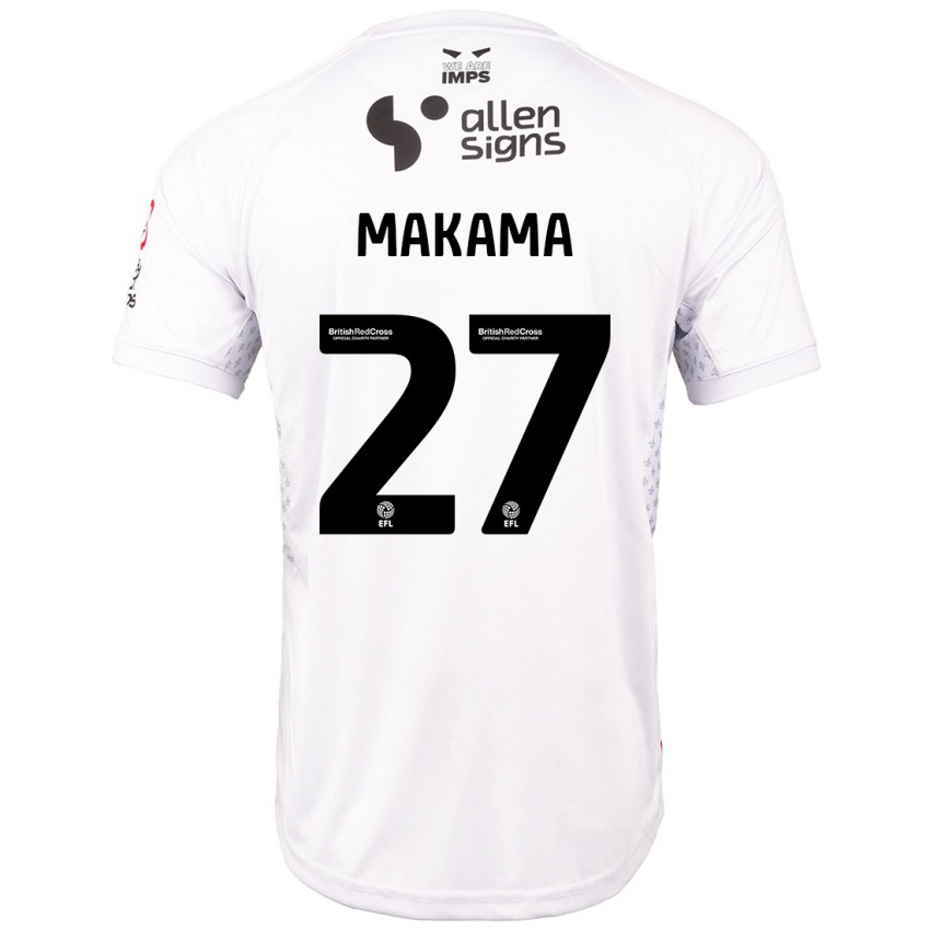 Niño Camiseta Jovon Makama #27 Rojo Blanco 2ª Equipación 2024/25 La Camisa