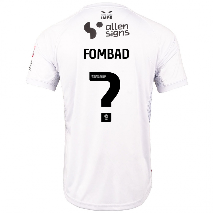 Niño Camiseta Kelly Fombad #0 Rojo Blanco 2ª Equipación 2024/25 La Camisa